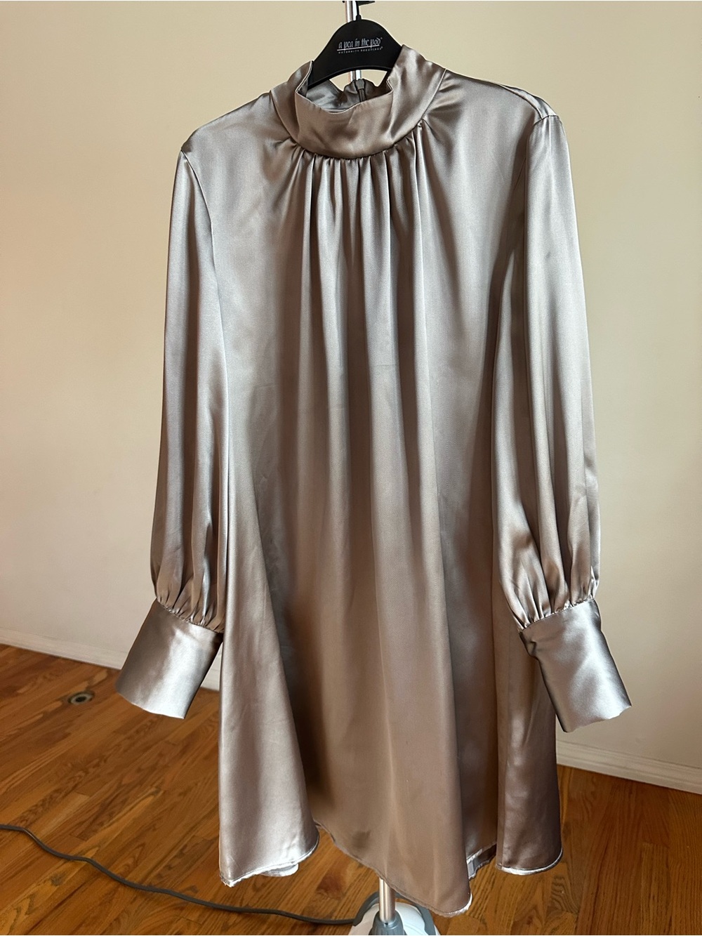 Satin Dress From H&M Holiday collection in Pearl Silver
